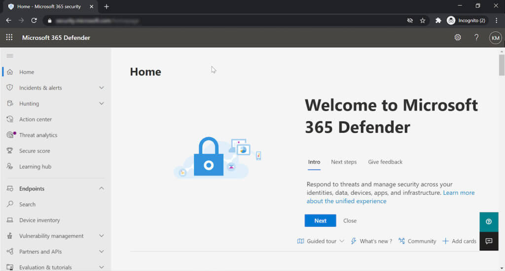Microsoft Defender Dashboard