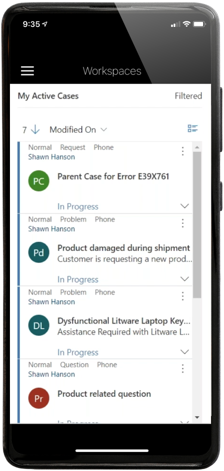 Dynamics 365 Customer Service on mobile