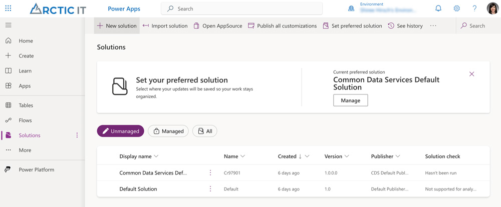 Add New Solution in Power Apps