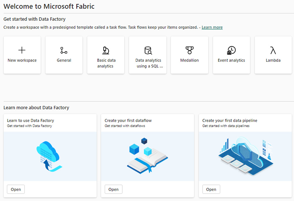 Microsoft Fabric dashboard preview