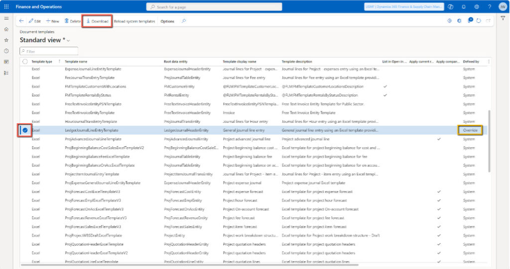 Document templates in Dynamics 365 Finance