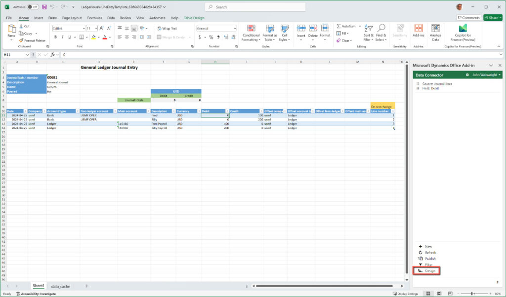 Excel Office Add-In for Microsoft Dynamics