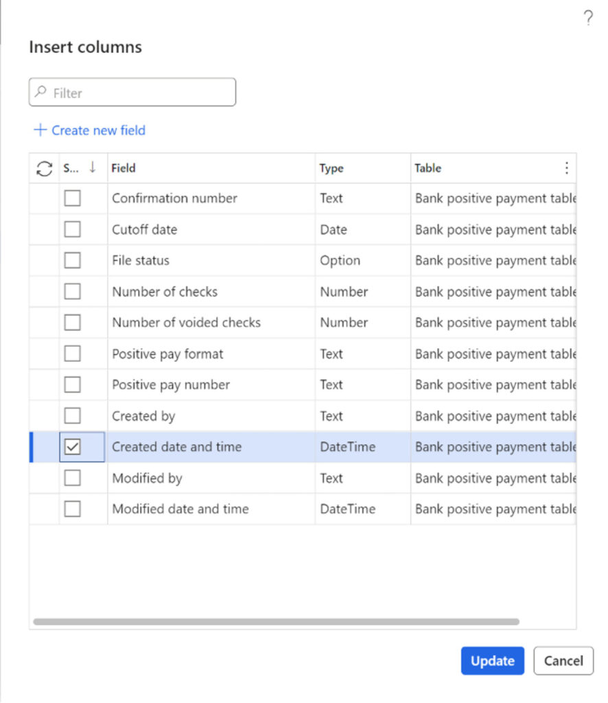 Add create a date and time column