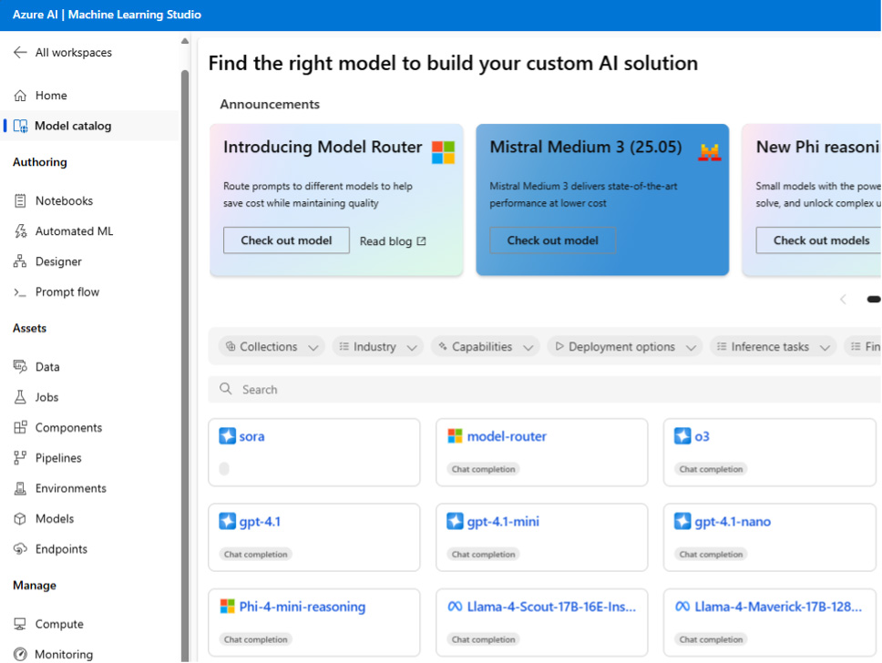 Azure AI Machine Learning Studio