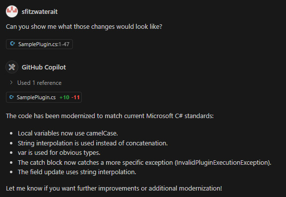 Show changes request