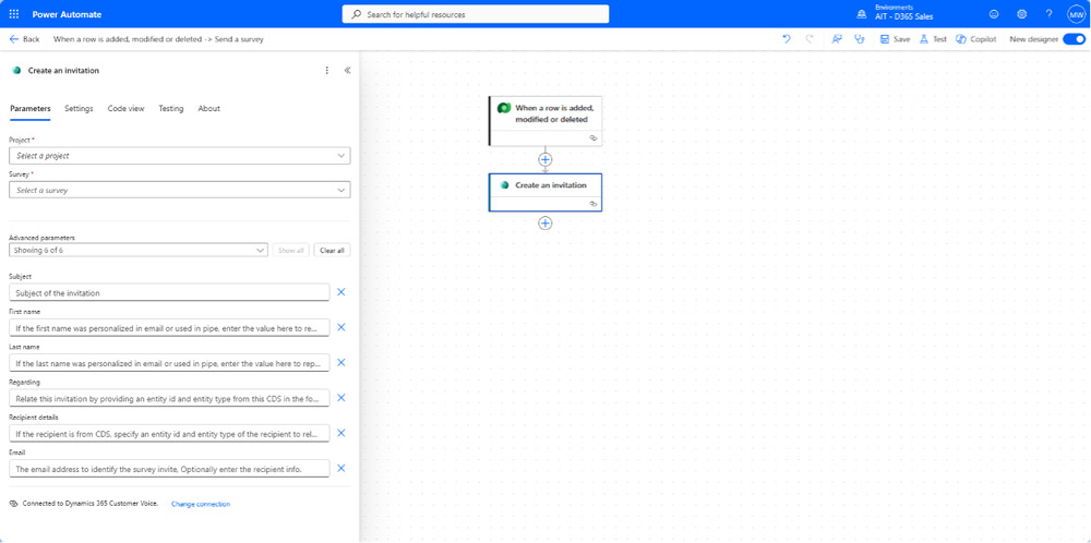Create an Invitation with Power Automate