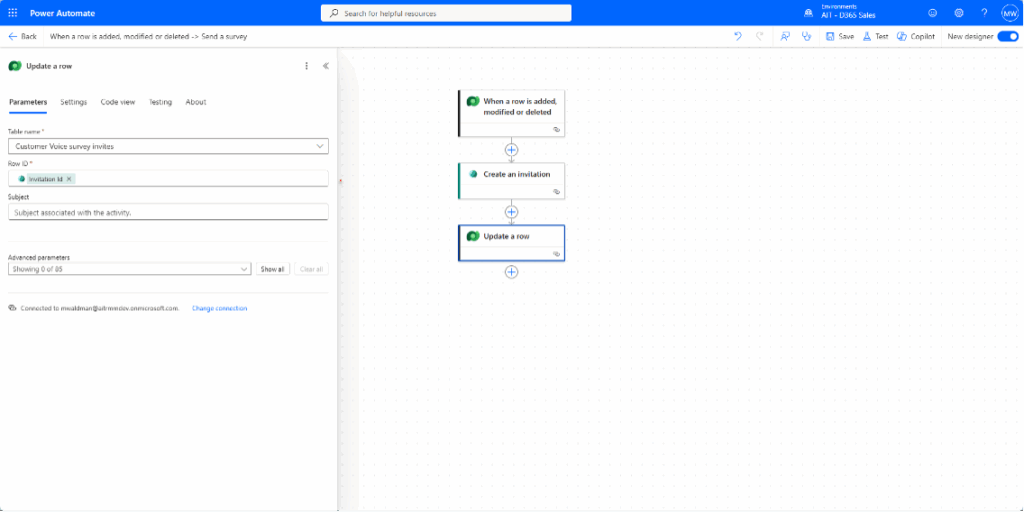 Update a Row with Power Automate