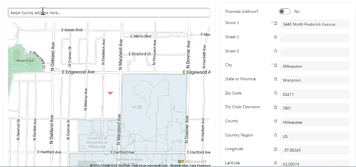 Azure Maps Typing Address Demo