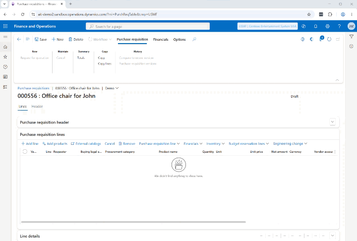 Traditional purchase flow from external vendor